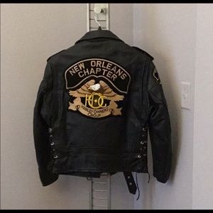 Vintage leather biker jacket
